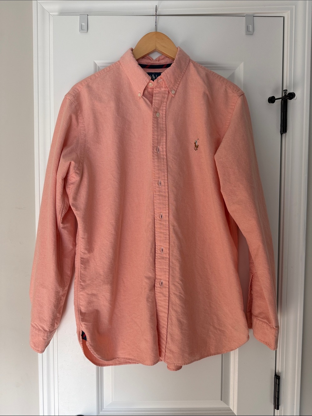 Polo by Ralph Lauren Men's Long Sleeve Button-Down Shirt — Soft Peach